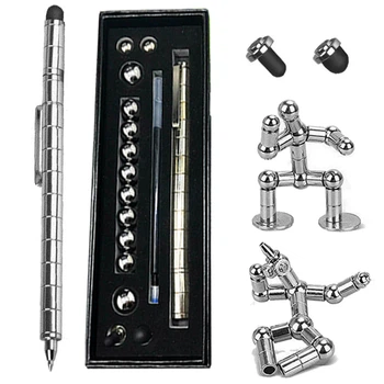 Набор магнитная ручка конструктор Polar Pen + стилус (Серебро) (PP100S)