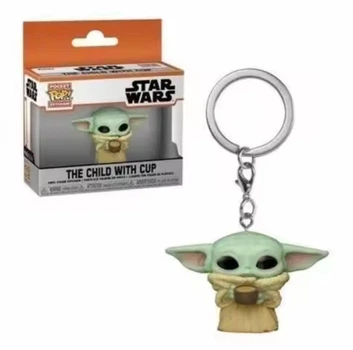 Брелок Grogu з чашкою (Baby Yoda) Funko Pop Pocket Keychain Star Wars