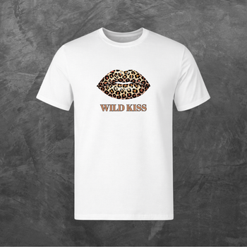 Футболка унисекс с принтом Wild Kiss леопард базовая белая XS