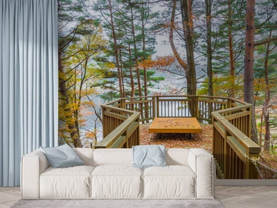 Фотообои флизелиновые Print-walls Осень на террасе 0675 300×250 см (Ш×В)