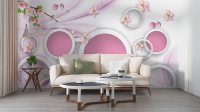 Фотообои флизелиновые Print-walls Сакура в объеме 0727 350×270 см (Ш×В)