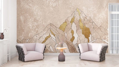 Фотообои флизелиновые Print-walls минималистичные горы 028 100×100 см (Ш×В)
