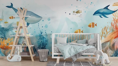 Фотошпалери флізелінові Print-walls Корали і хвилі 0875 300×250 см (Ш×В)