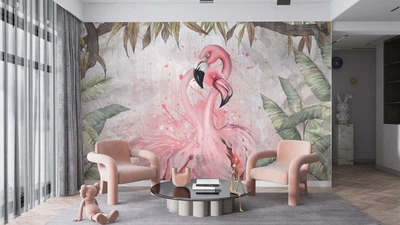 Фотообои флизелиновые Print-walls Сердце из фламинго 0862 400×250 см (Ш×В)