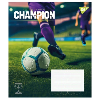 Зошит учнівський шкільний Yes Champion А5 12 аркушів коса лінія