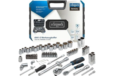 Набір інструменту комбінований 202 пр. 1/2", 1/4", 3/8" (6-гр.) | 60807 | Scheppach