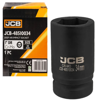 Головка ударна глибока 1" 34 мм (6-гр.) | 60626 | JCB