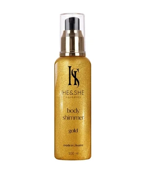 Шиммер для зволоження та сяяння тіла Золотий He&She Cosmetics Body Shimmer Gold 100 мл