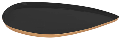 Тарілка декоративна Present Time Mila металева чорна 26 x 29.5 см (8714302722189)