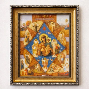 Ікона з бурштину Неопалима Купина і-77 Гранд Презент (15*20)