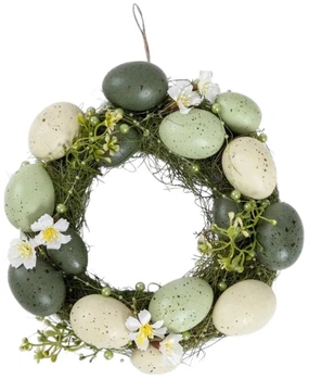 Stroik wielkanocny Homla Easter Joy z jajkami 23x23x8 cm (5906496725593)