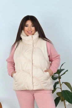 Жіноча батальна безрукавка 0203 бежева, 3XL