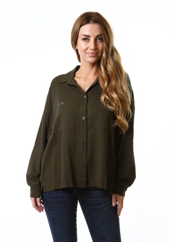 Блуза женская InDresser S Хаки (IN-F0876В-037Ж-Khaki)