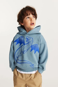 Худі H&M хлопчику бірюзовий 122-128 на 6-8 років, з драконом