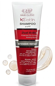 Eva Hair Clinic Keratin Shampoo Dual Action Шампунь с кератином Intensive Repair E-Keratin, 230 мл