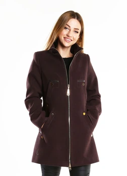 Жіноче пальто VOLANGE 42 Коричневий (DS-0923-Dark-brown)