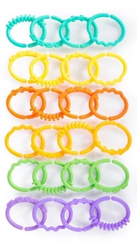 Прорізувач для зубів Baby Einstein Lots of Links Еластичні кільця 24 шт (74451086647)