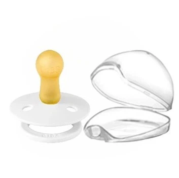 Пустушка BIBS 0-6 мес Colour Latex White в Контейнере для хранения