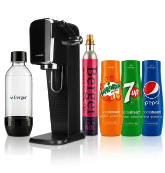 Набір Сифон Sodastream Art Чорний+ Балон Berger Quick Connect CO2 + Пляшка Berger 1L +Три Хітові Сиропи
