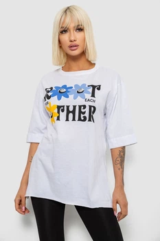 Футболка женская с принтом белый 244R2803 AGER L-XL