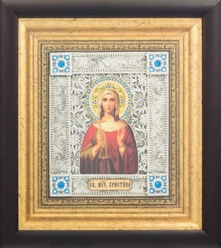 Икона "Святая мученица Христина" серебряная