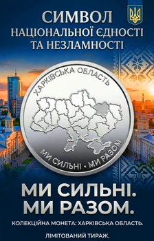 Монета Харьковская область. Мы сильны. Мы вместе. 2026 г. НБУ в капсуле