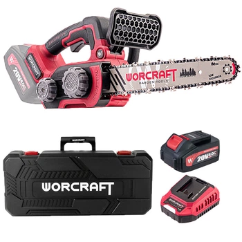 Аккумуляторная бесщеточная пила цепная WORCRAFT CGC-S20LiBAM, Батарея + Зарядка + Кейс