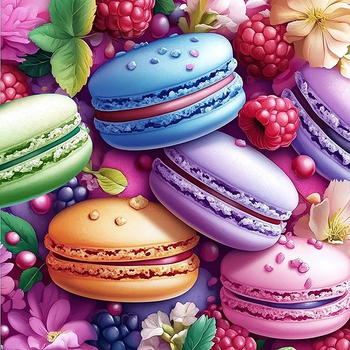 Алмазная мозаика Цветные вкусности на подрамнике, 30*30