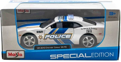 Metalowy model samochodu Maisto Chevrolet Camaro SS Policja 1:24 Biało-niebieski MST31208 (090159312086)
