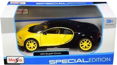 Металева модель автомобіля Maisto Bugatti Chiron 1:24 Жовто-чорний MST31514YL (090159072546)