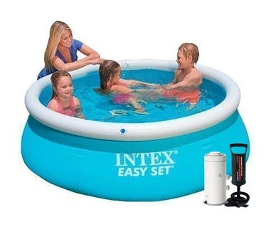 Детский надувной бассейн Intex 28101-3 Easy Set синий 183х51 см с фильтр-насосом 2006 л/ч тентом и подстилкой (21-9-28101-3)