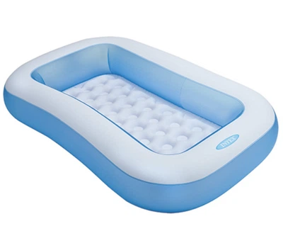 Детский надувной бассейн Intex 57403 Rectangular Pool голубой 166х100х28 см с надувным дном (21-9-57403)