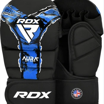 Рукавички Для MMA RDX F17 New Aura Shooter Grappling Gloves Чорно-Синій XL (GSR-F17BU-XL)
