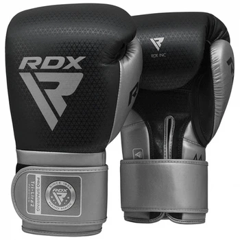 Боксерські Рукавички RDX L2 Mark Pro Sparring Boxing Gloves Hook and loop Чорно-Срібний 12oz (BGM-PSTL2S-12oz)