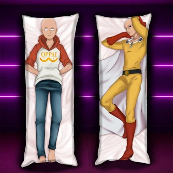 ПодушкаДакимакура 150х50 см Ванпанчмен Сайтама Сайтами Ванпанчмн One Punch Man Подушка с наволочкой двусторонняя (0166681)