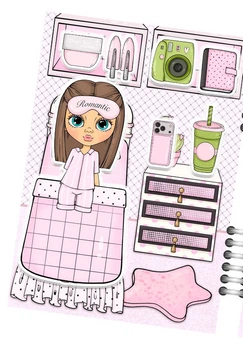 Подарунковий бокс Альбом на липучках для дівчат Clean Girl Life Модниця формат А5 розмальовка, наліпки