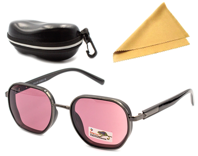 Очки для водителей фотохромные Polar Eagle Pro Pink 67 для ночной и дневной езды набор с Чехлом