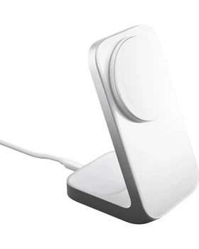 Бездротовий зарядний пристрій Nomad Stand One Qi2 25W 2-в-1 (Silver)