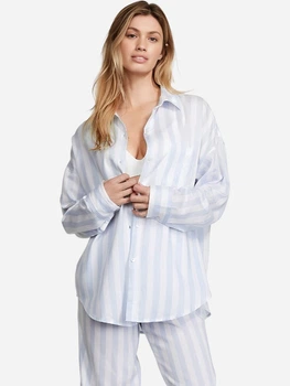 Піжамна сорочка жіноча бавовняна Victoria's Secret 576943191 M Білий/Блакитний (1159856618)