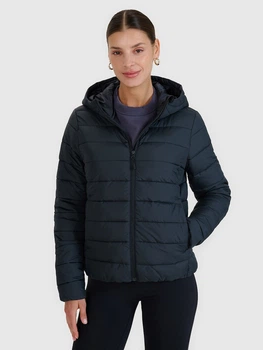 Куртка демісезонна коротка з капюшоном жіноча 4F 4FWSS25TDJAF534-20S XS Чорна (5905700350545)