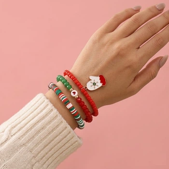 Набір новорічних браслетів з підвіскою рукавичка "Festive Christmas" Honey Fashion Accessories різнокольоровий (120277)