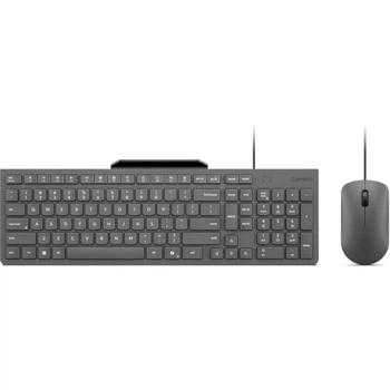 Комплект проводной клавиатура и мышь Lenovo 310 Wired Combo UA 104 клавиши 2000 dpi USB-A Gray (GX31R09776)