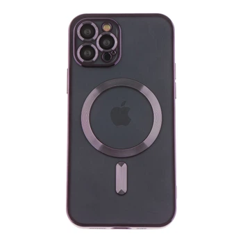 Чохол TPU Metallic Full Camera with Magsafe для iPhone 12 Pro Max Dark Purple
