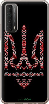 Чохол на Huawei P Smart 2021 Герб - вишиванка на чорному тлі "1196u-2100-70447"