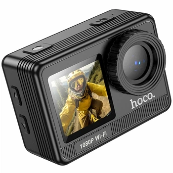 Экшн-камера Hoco DV103 4К 12MP с водонепроницаемым чехлом и креплениями черный