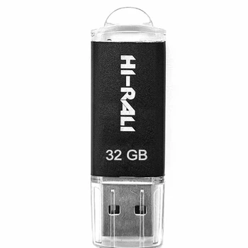 Флешка USB 32GB черный металл для хранения данных Hi-Rali Rocket