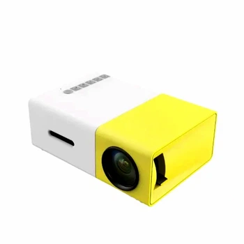 Проектор портативный 24 Вт 1920x1080 USB HDMI желтый для дома с встроенными динамиками