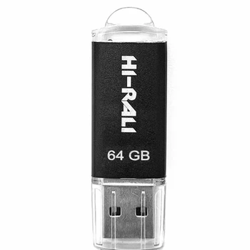 Флешка USB 2.0 64GB черный пластик для хранения данных Hi-Rali Rocket