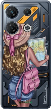 Чехол на Infinix GT 10 pro Девушка с картой "4704u-3172-70447"