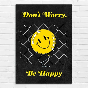 Плакат-постер Кавун Don't Worry Be Happy А0 Разноцветный ПЛ000927А0